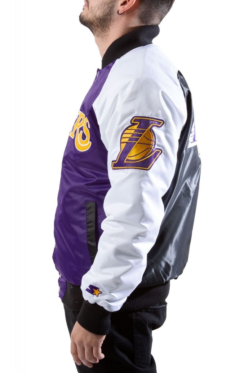 Los Angeles Lakers Tri-Color Varsity Satin Jacket
