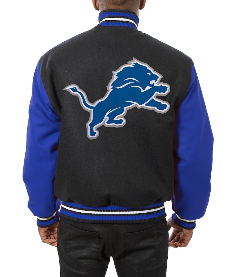 Men's Jh Design Detroit Lions Wool Varsity Jacket