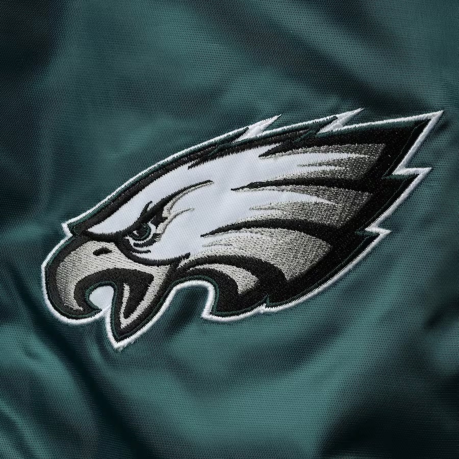 Philadelphia Eagles Black And Green Satin Varsity Jacket