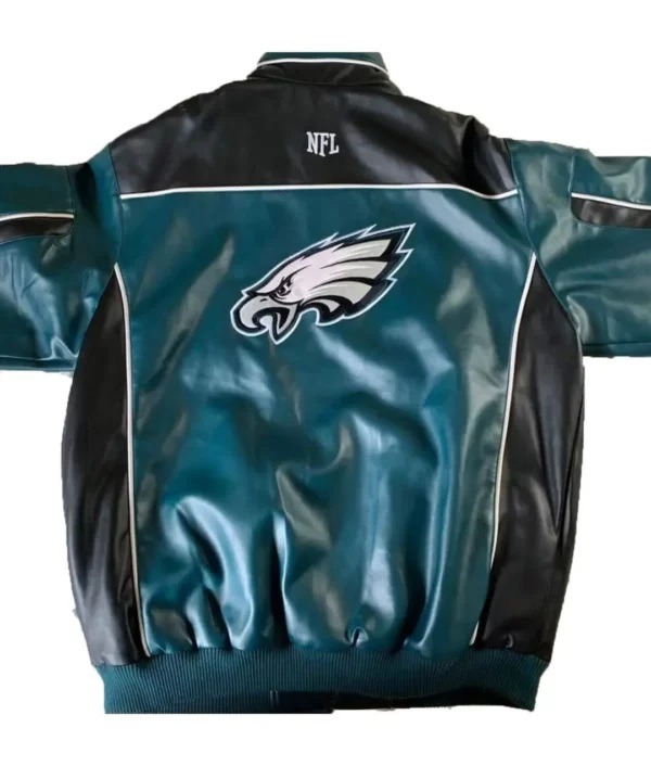 Philadelphia Eagles Green And Black Leather Jacket