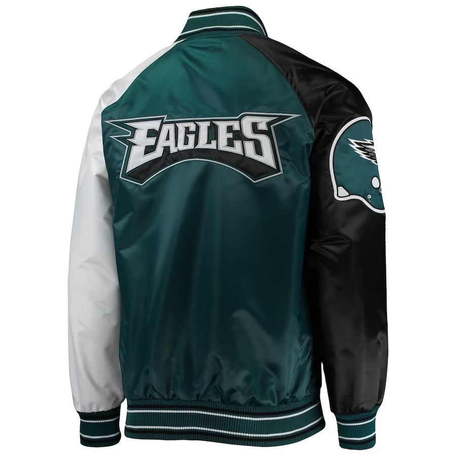 Philadelphia Eagles Green The Reliever Satin Jacket