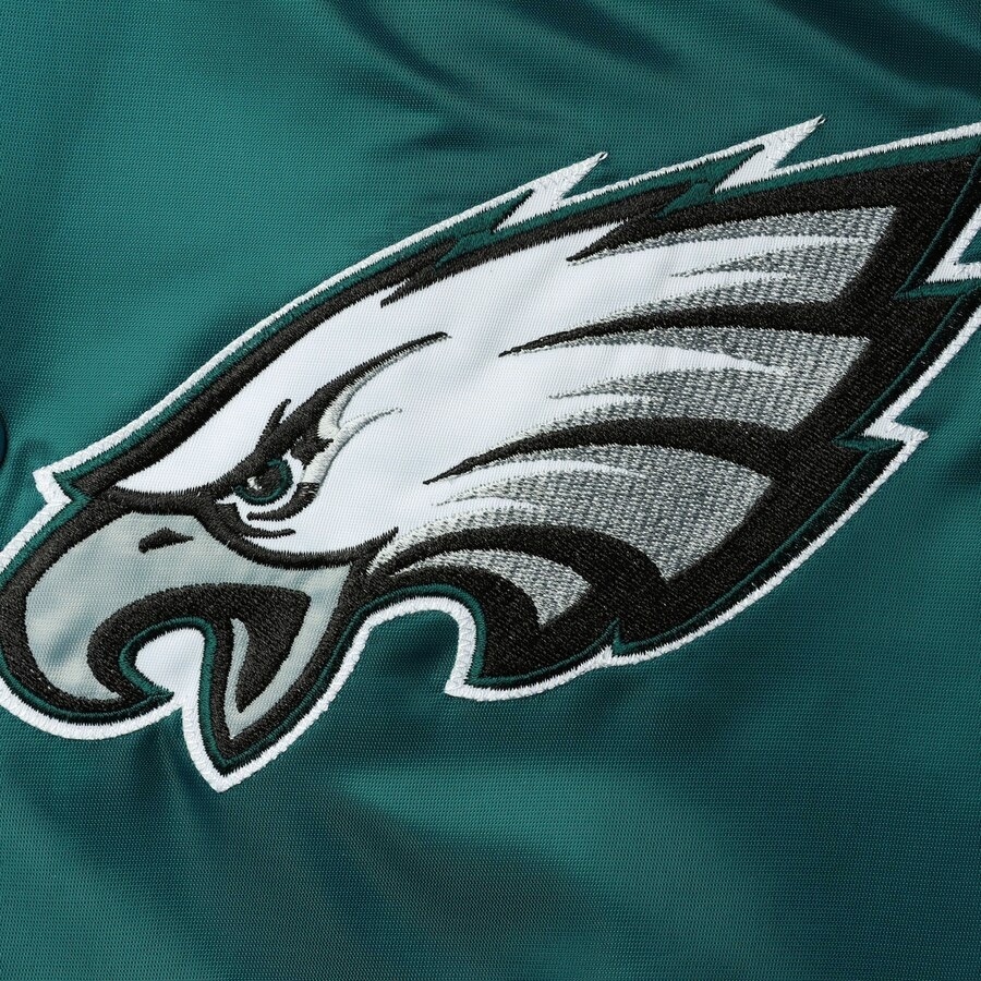 Philadelphia Eagles Green The Reliever Satin Jacket