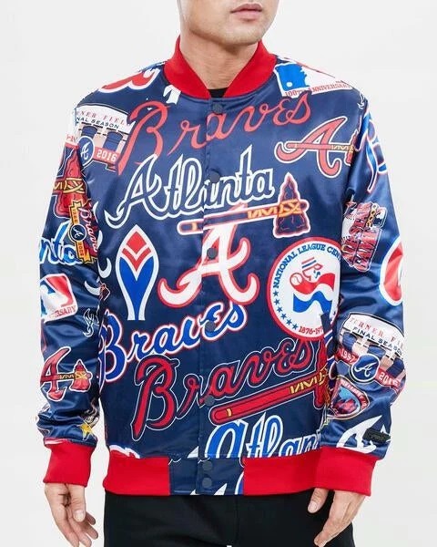 Atlanta Braves Aop Satin Varsity Jacket