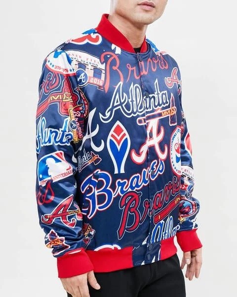 Atlanta Braves Aop Satin Varsity Jacket