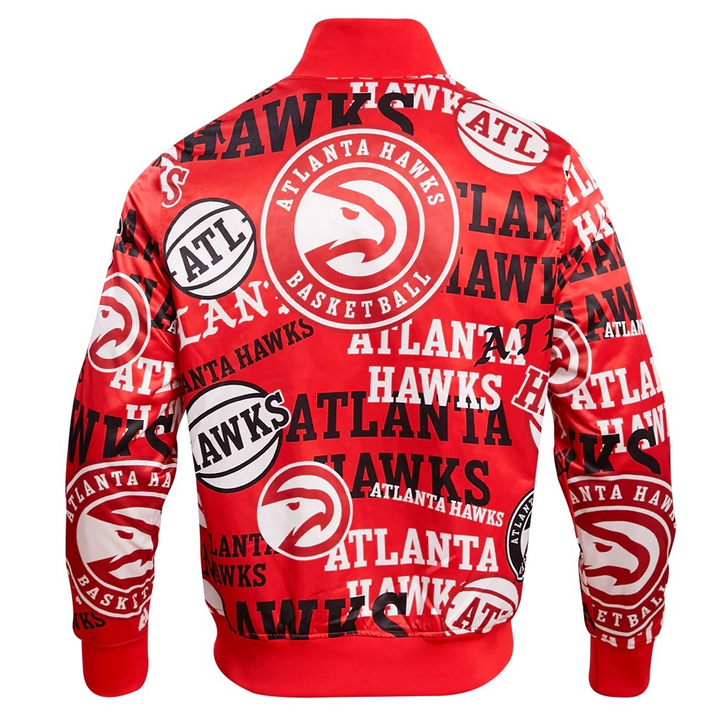 Atlanta Hawks Aop Satin Varsity Jacket
