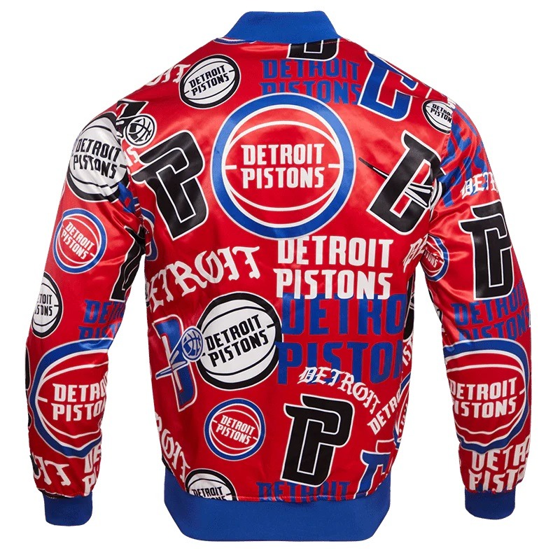 Detroit Pistons Aop Satin Varsity Jacket