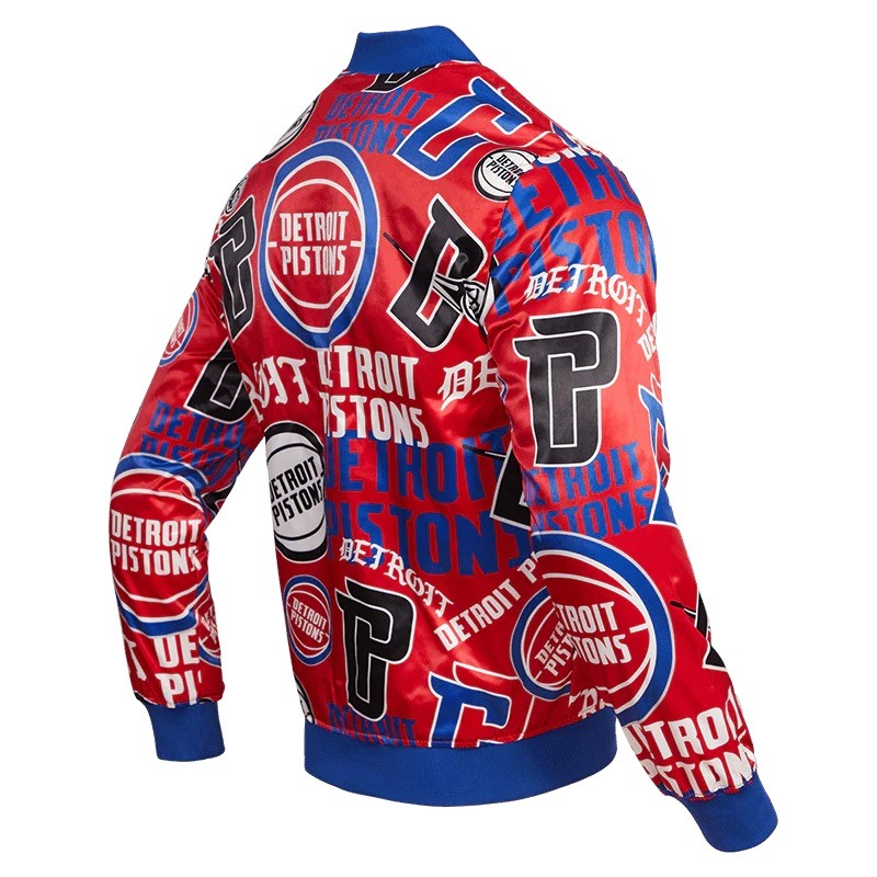 Detroit Pistons Aop Satin Varsity Jacket