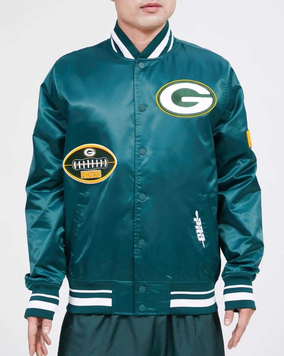 Green Bay Packers Old English Satin Jacket