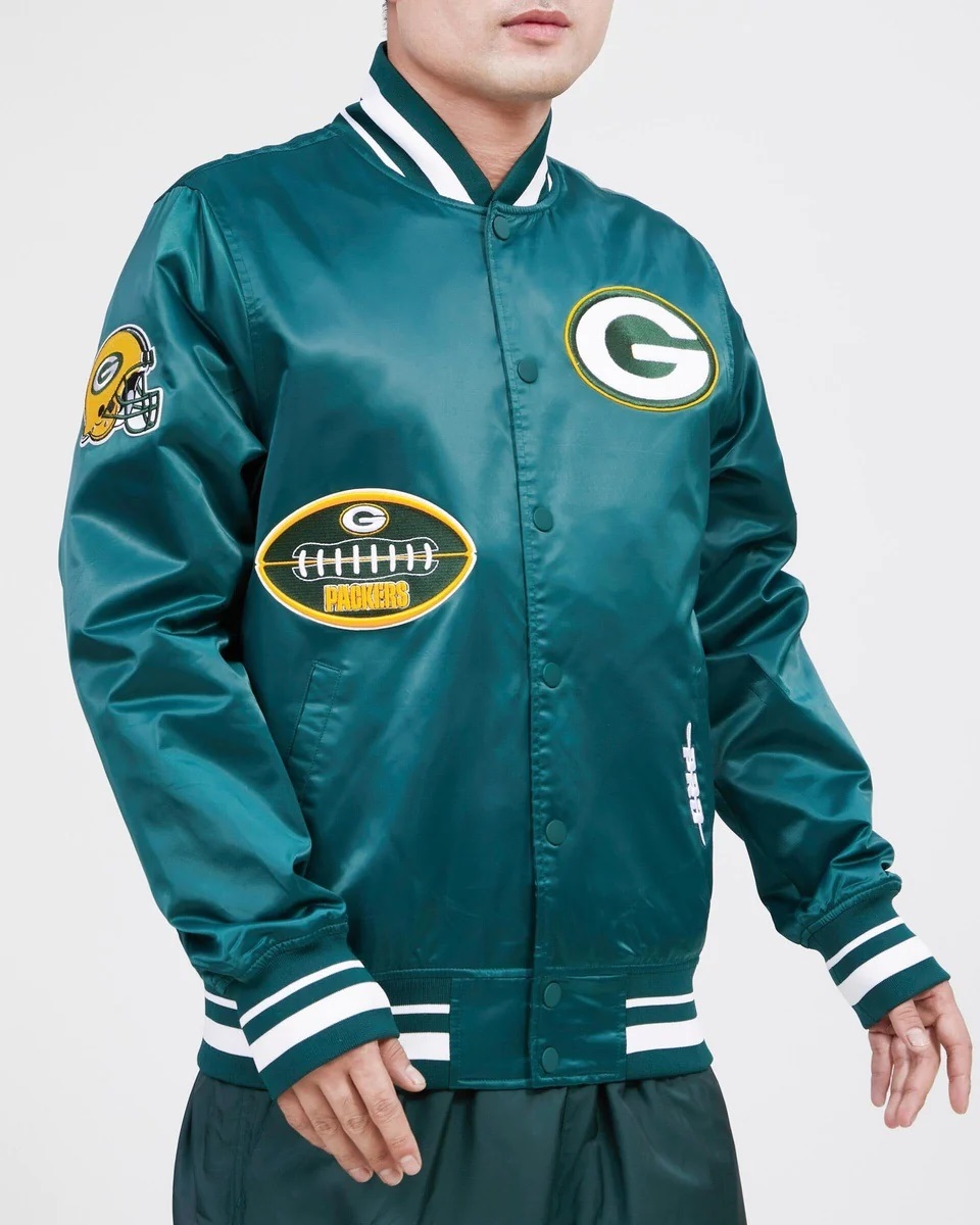 Green Bay Packers Old English Satin Jacket