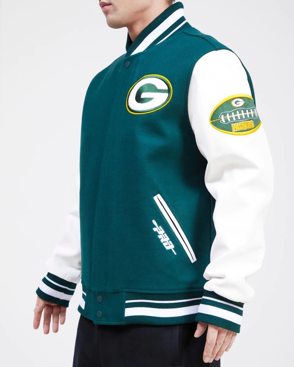 Green Bay Packers Old English Wool Varsity Jacket