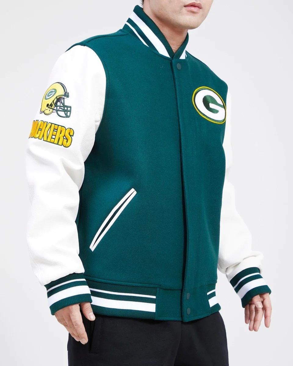 Green Bay Packers Old English Wool Varsity Jacket