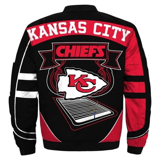 Kansas City Chiefs Black And Red Bomber Jacket