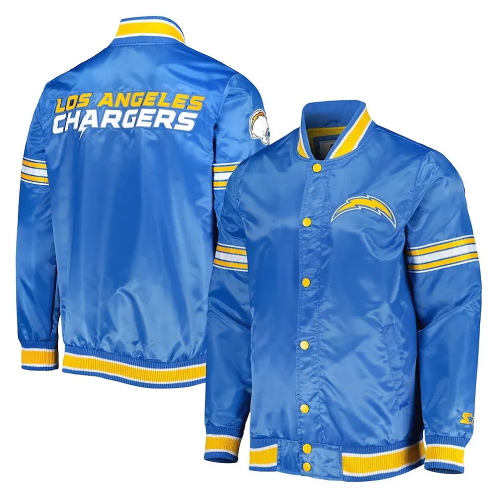 LA Chargers Midfield Powder Blue Satin Jacket