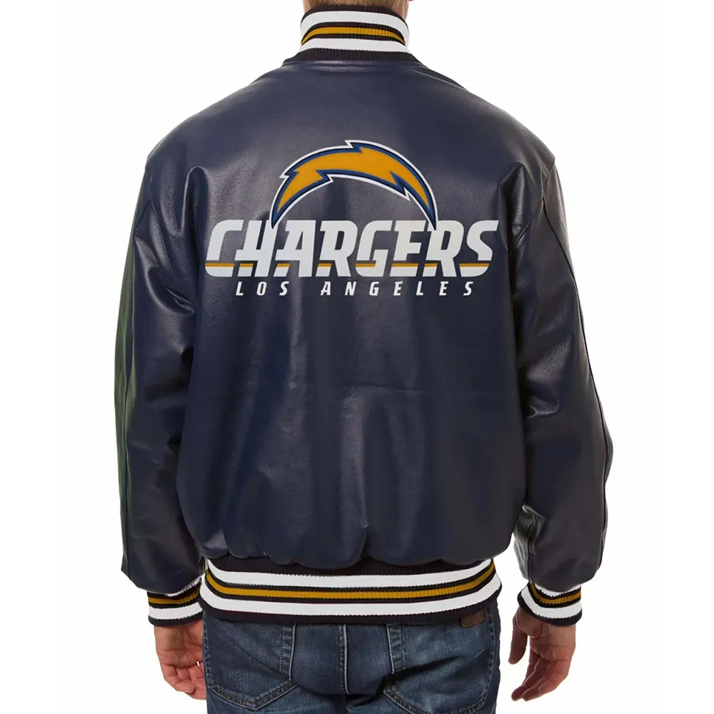 LA Chargers Varsity Blue Leather Jacket