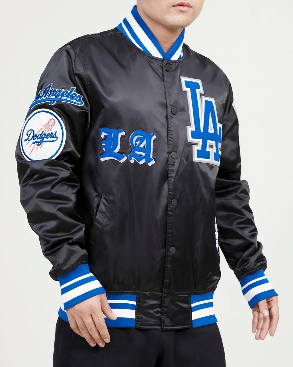 LA Dodgers Old English Satin Varsity Jacket