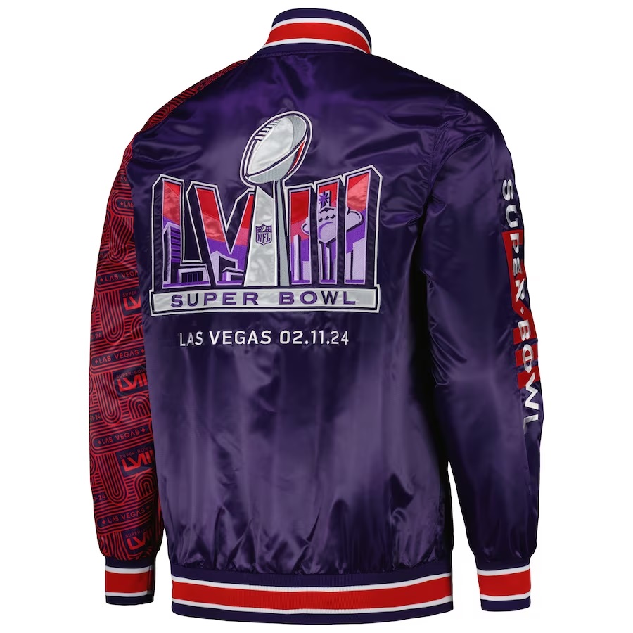 Las Vegas Super Bowl LVIII Starter Full-snap Purple Jacket