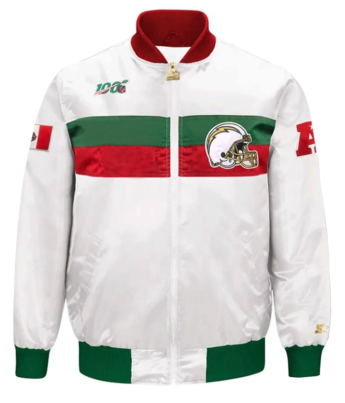 Los Angeles Chargers Mexico 2019 White Satin Jacket