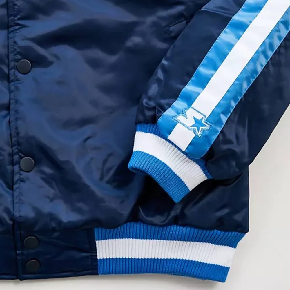 Los Angeles Chargers Striped Navy Blue Satin Jacket