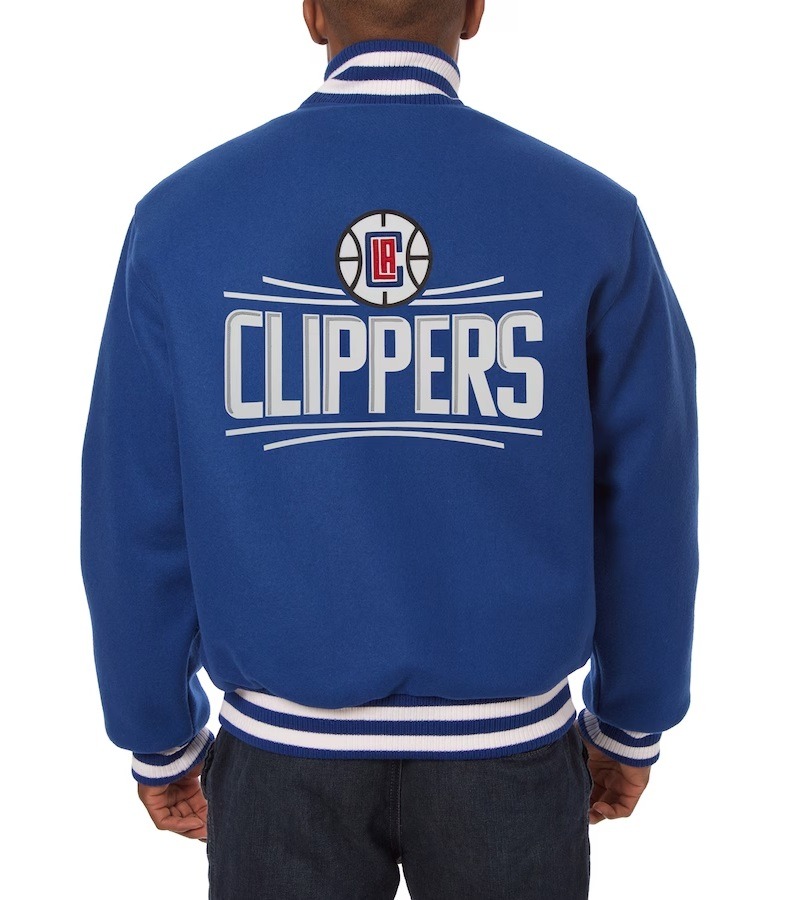 Los Angeles Clippers JH Design Blue Wool Varsity Jacket
