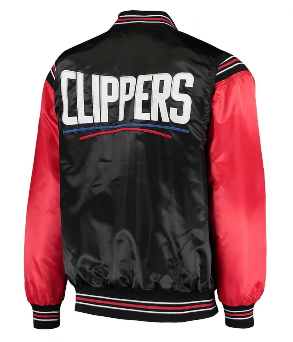 Los Angeles Clippers The Enforcer Satin Black and Red Jacket