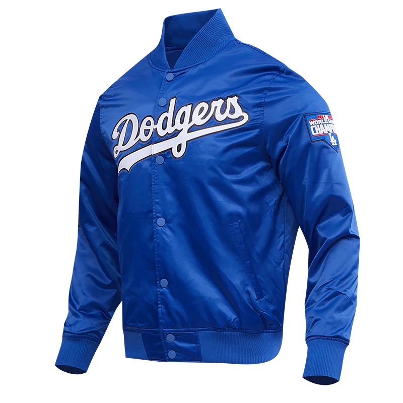 LA Dodgers Big Logo Blue Satin Jacket