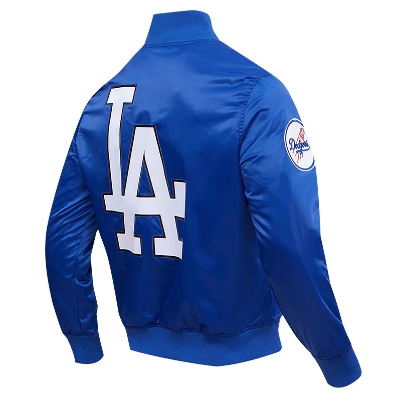 LA Dodgers Big Logo Blue Satin Jacket