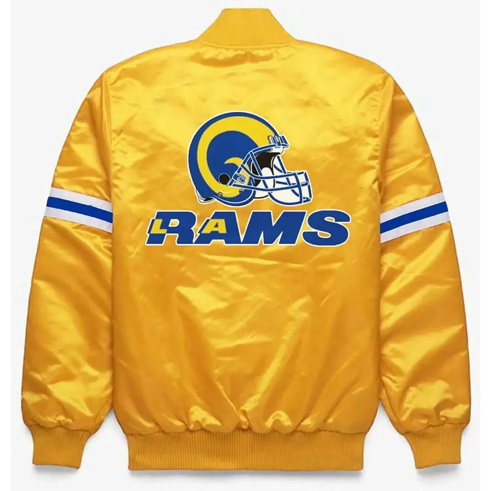 Los Angeles Rams Super Bowl XXXIV Yellow Satin Jacket
