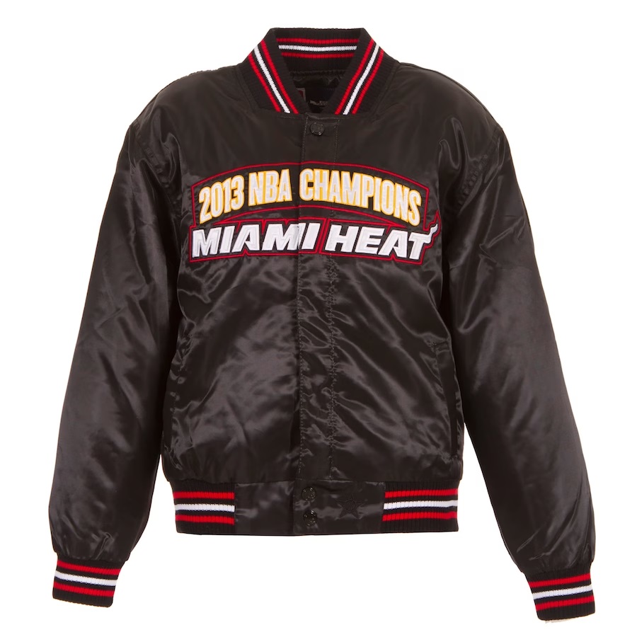 Miami Heat Black NBA Finals Champions Full-snap Jacket