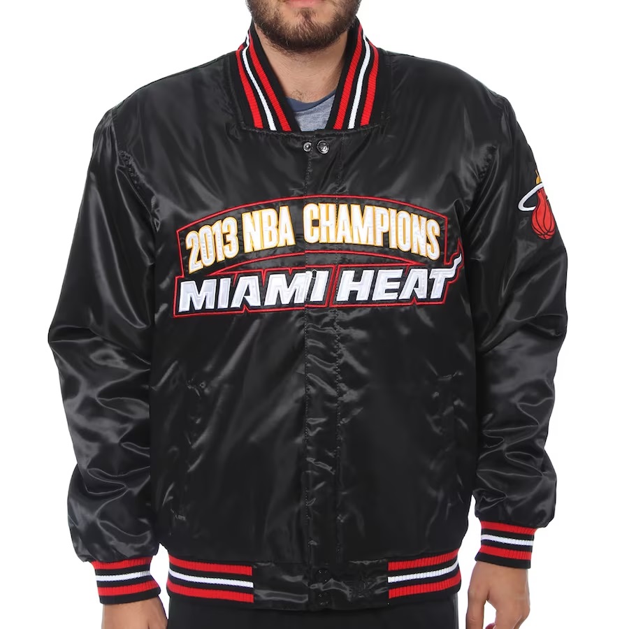 Miami Heat Black NBA Finals Champions Full-snap Jacket