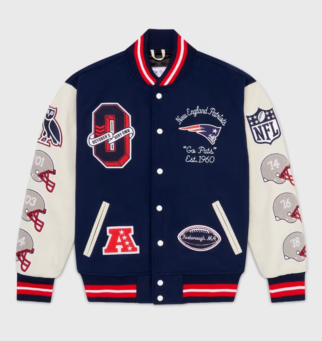 OVO x NFL New England Patriots Varsity Jacket