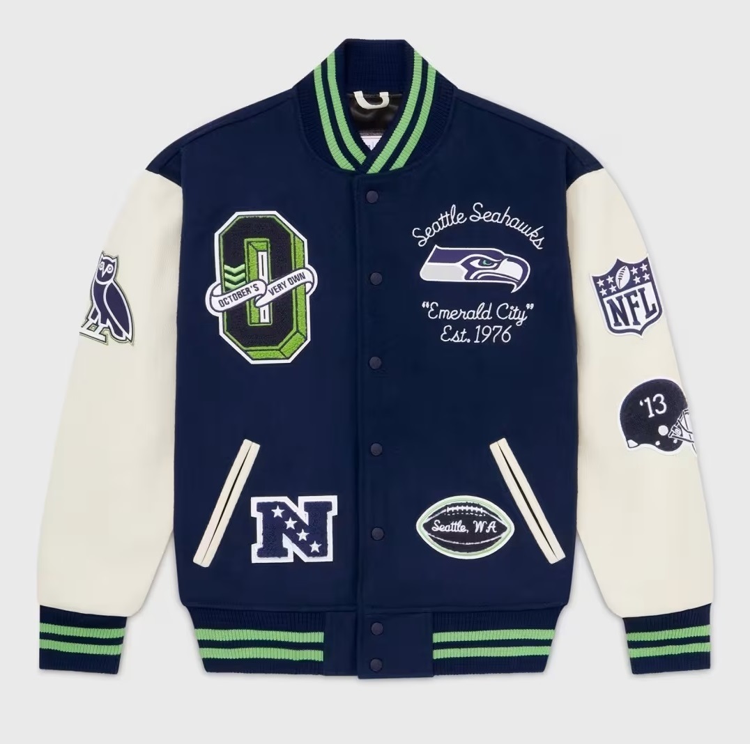 OVO x NFL Seattle Seahawks Varsity Jacket