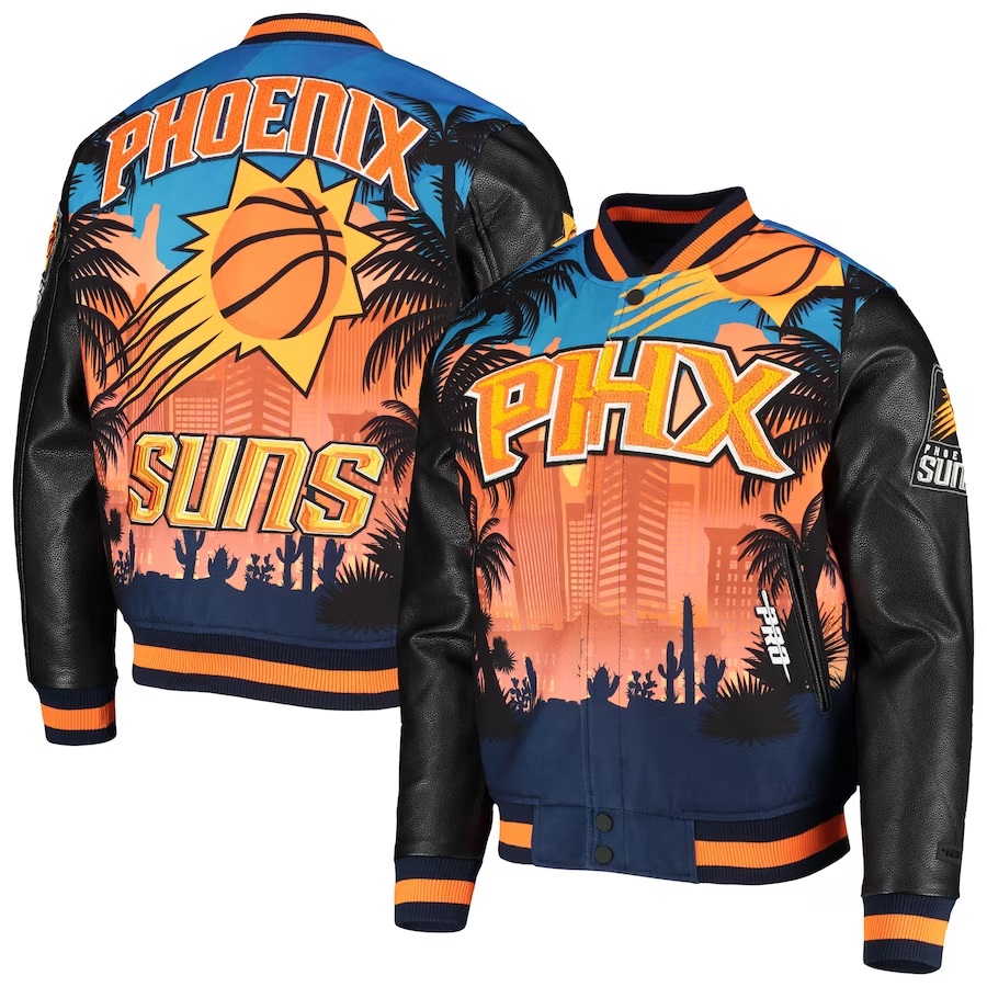 Phoenix Suns Black Bomber Varsity Full-Zip Jacket