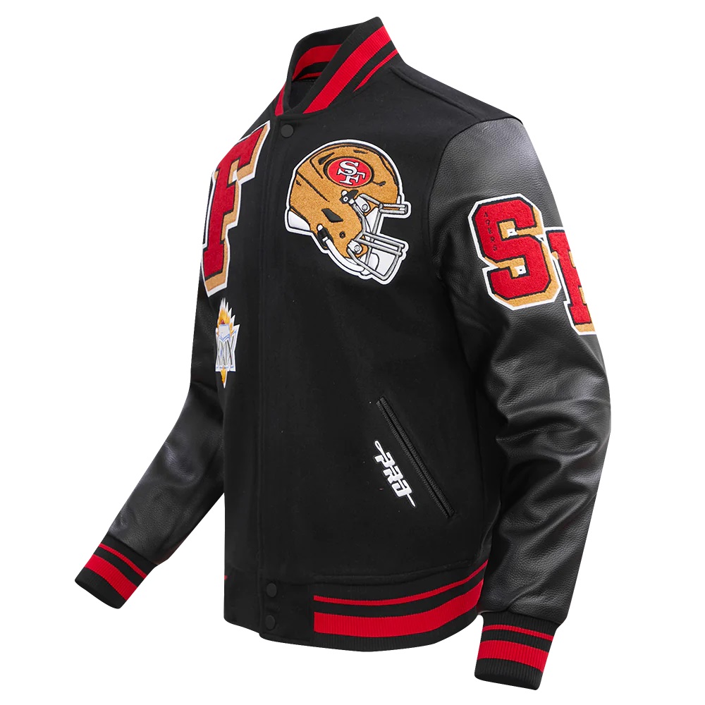 San Francisco 49ers Mashup Rib Wool Varsity Jacket