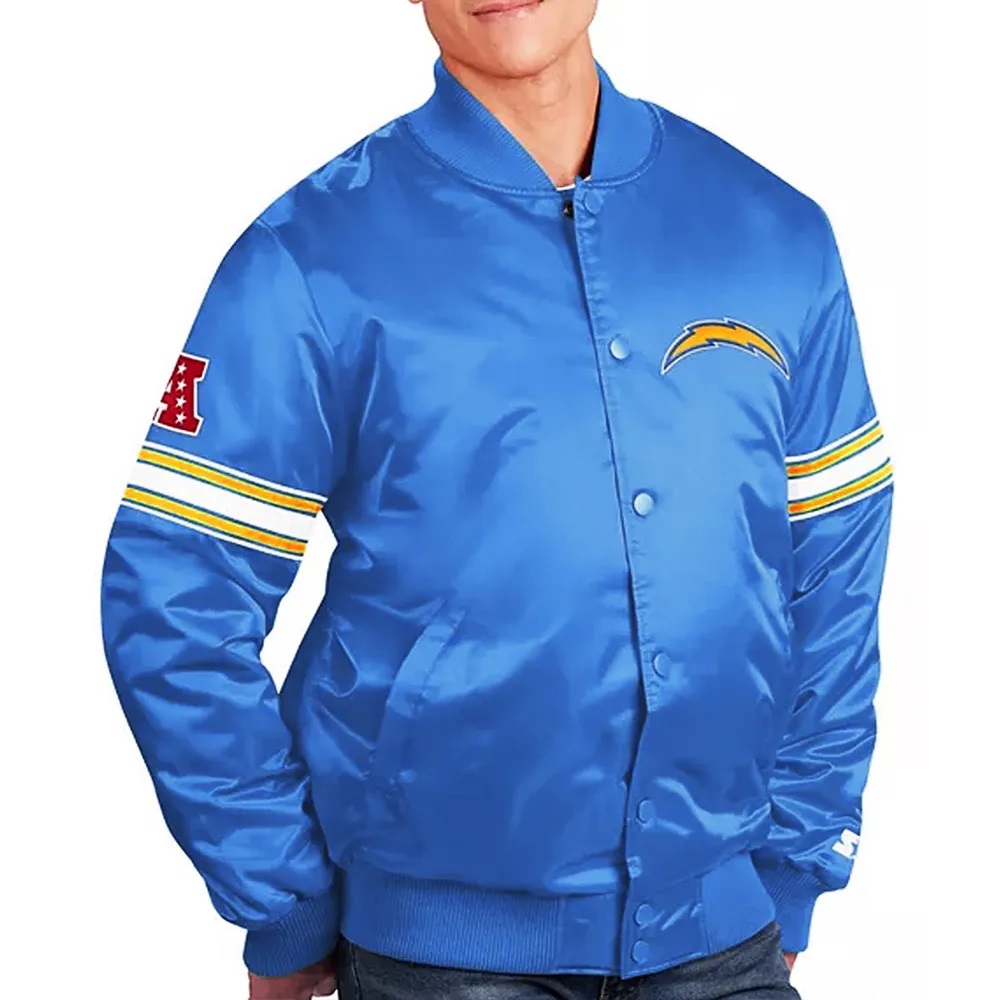 The Pick and Roll LA Chargers Satin Powder Blue Jacket