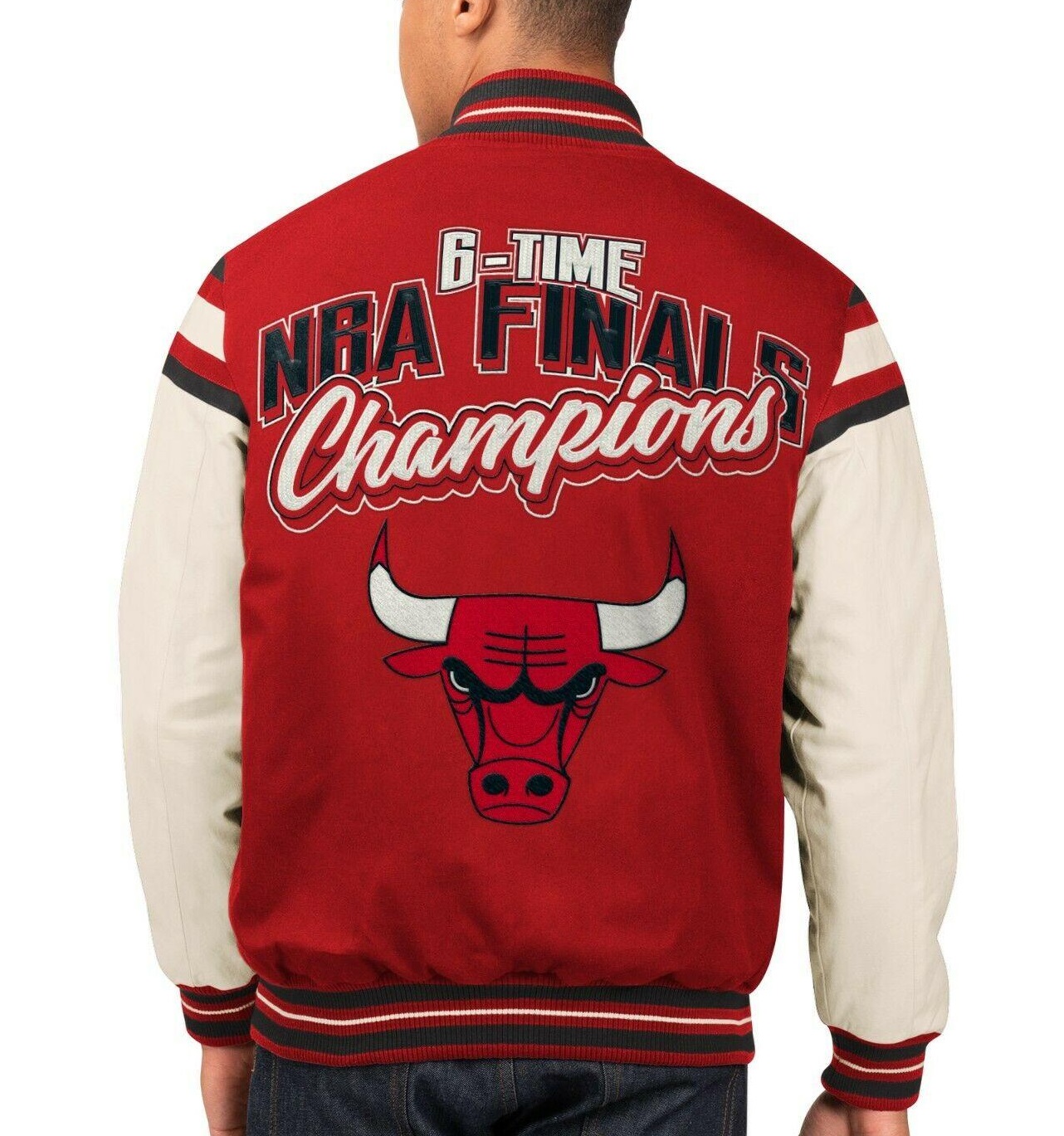 Chicago Bulls 6 Time NBA Finals Champions Varsity Jacket