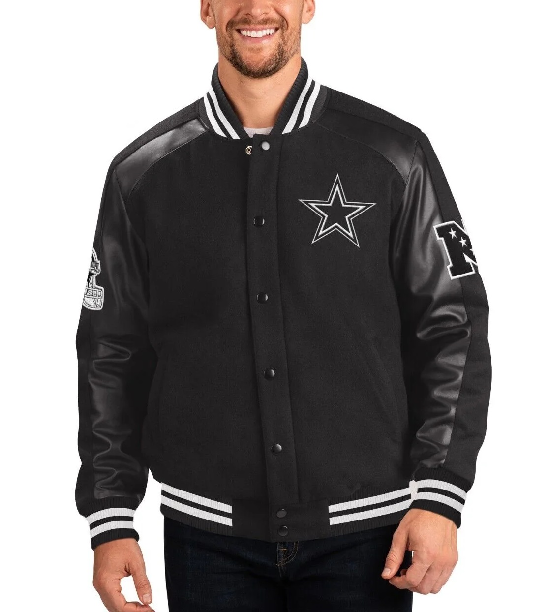 Dallas Cowboys Black Quicksnap Varsity Jacket