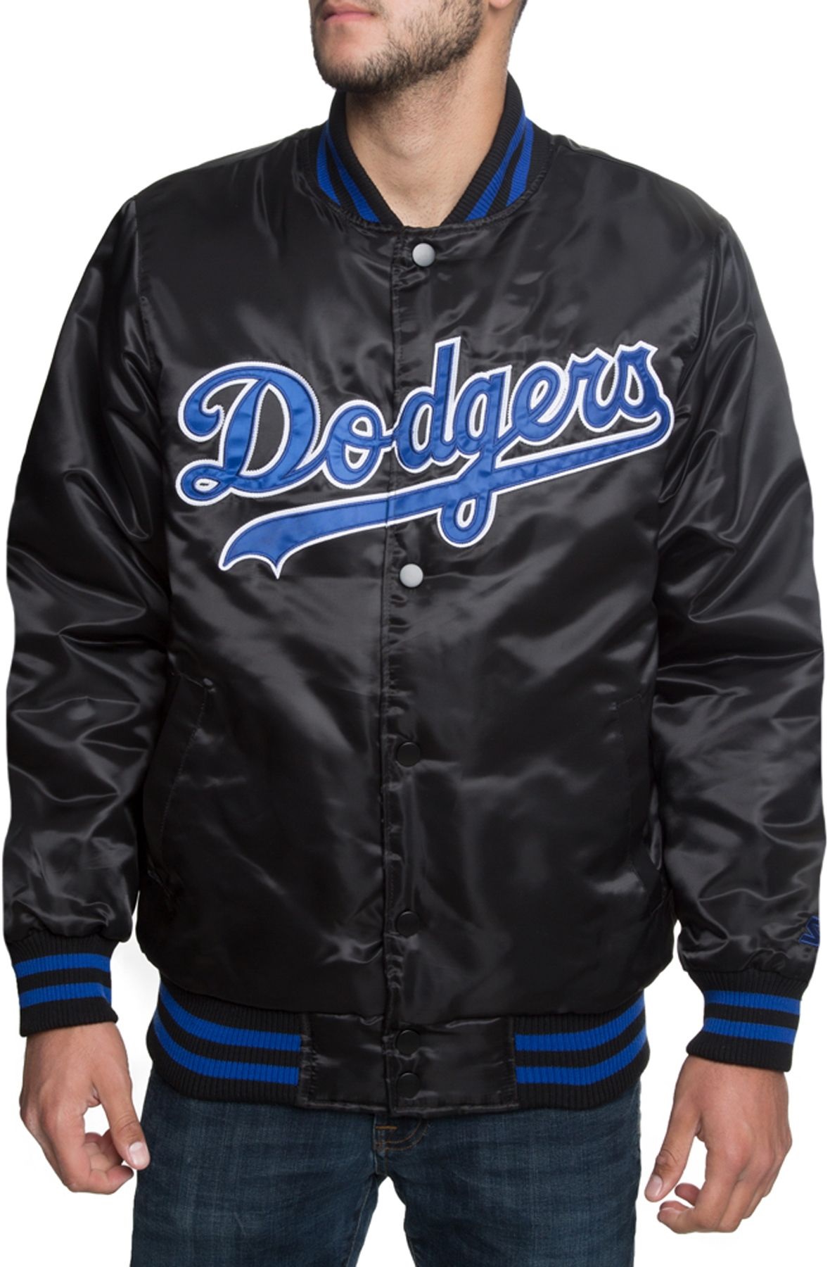 Dodgers Black Satin Jacket