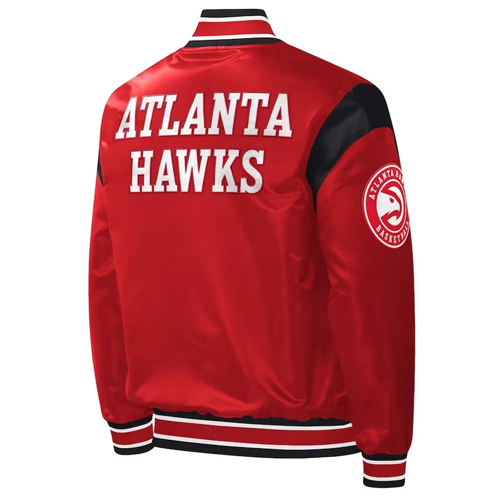 Atlanta Hawks Force Play Red Satin Jacket