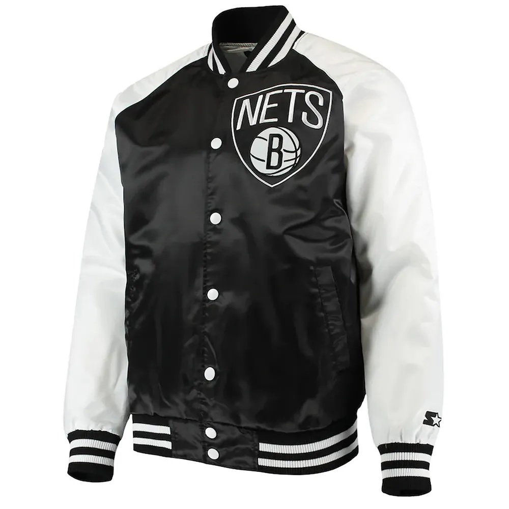Brooklyn Nets Point Guard Black/White Satin Jacket