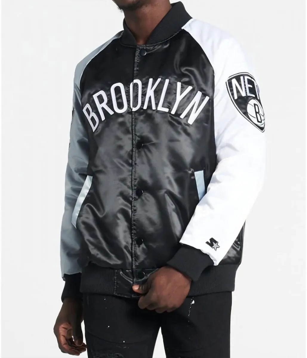 Brooklyn Nets Remix Satin Color-Block Jacket