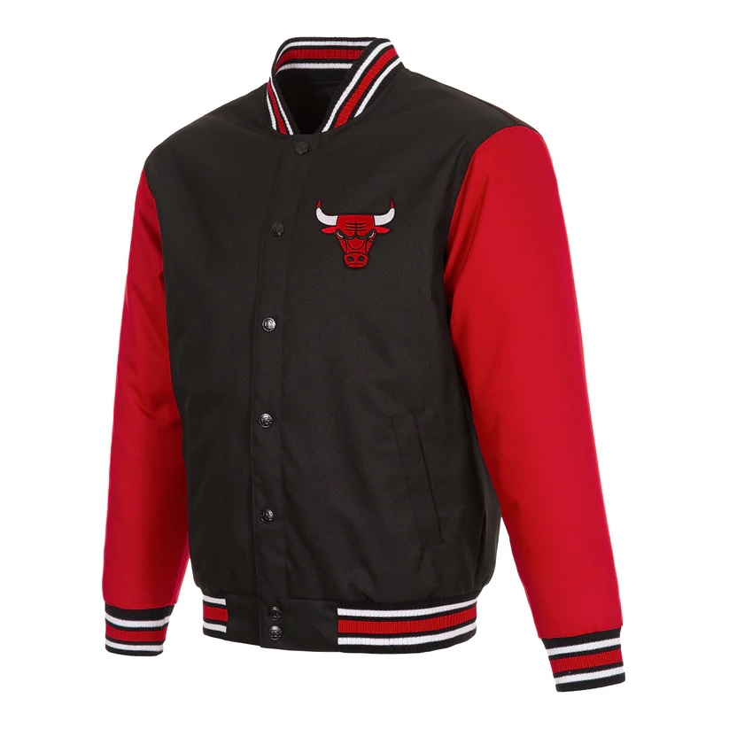 Chicago Bulls City JH Design Poly Twill Varsity Jacket