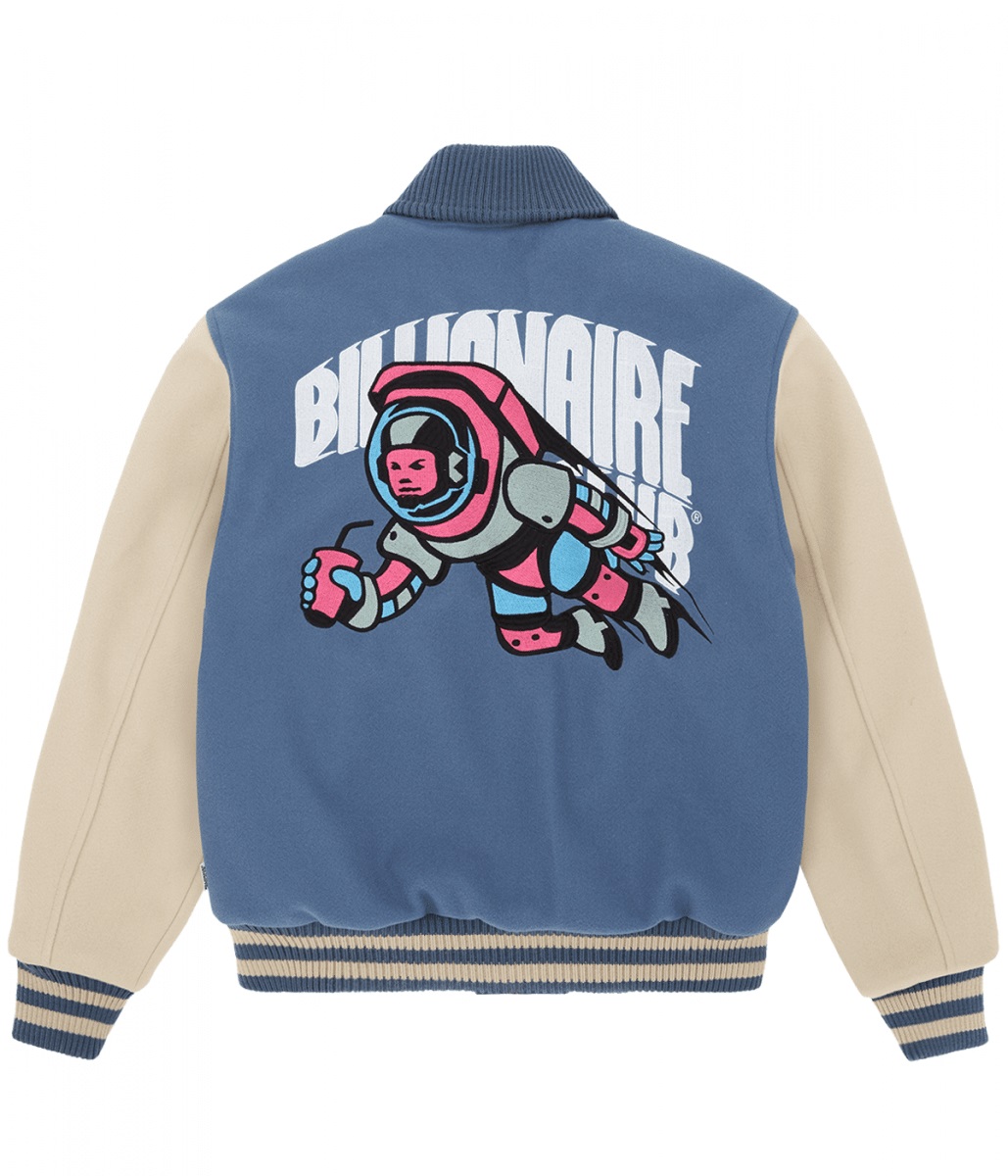 Cafeteria BBC Blue and Off-White Letterman Jacket