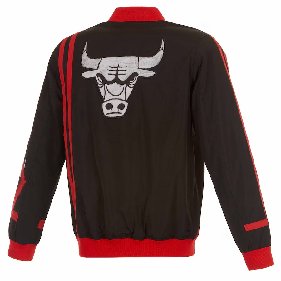 Chicago Bulls JH Design Black Full-Zip Bomber Jacket