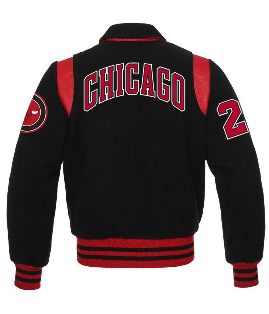 Chicago Bulls Sailor Collar Black Varsity Jacket
