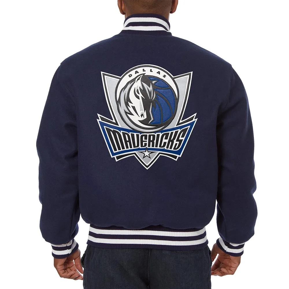 Dallas Mavericks Navy Blue Varsity Wool Jacket