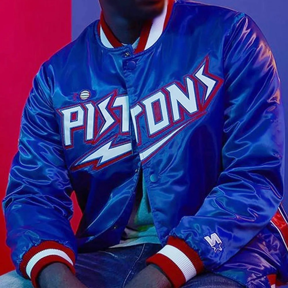 Detroit Pistons Classic Varsity Satin Jacket