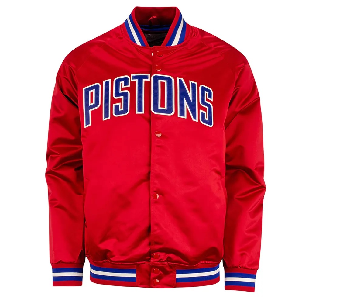 Detroit Pistons Red Lightweight Satin Jacket