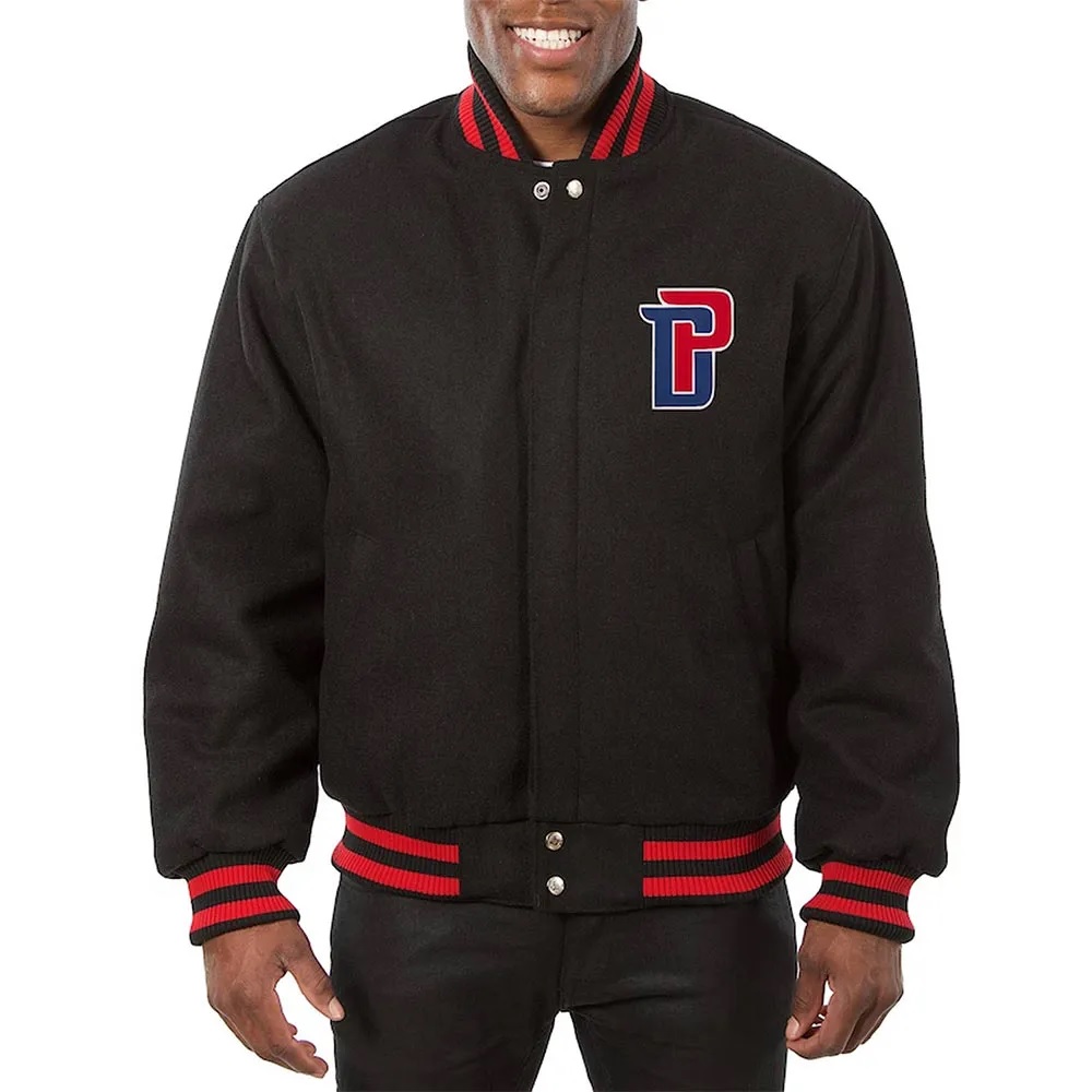 Detroit Pistons Varsity Black Wool Jacket