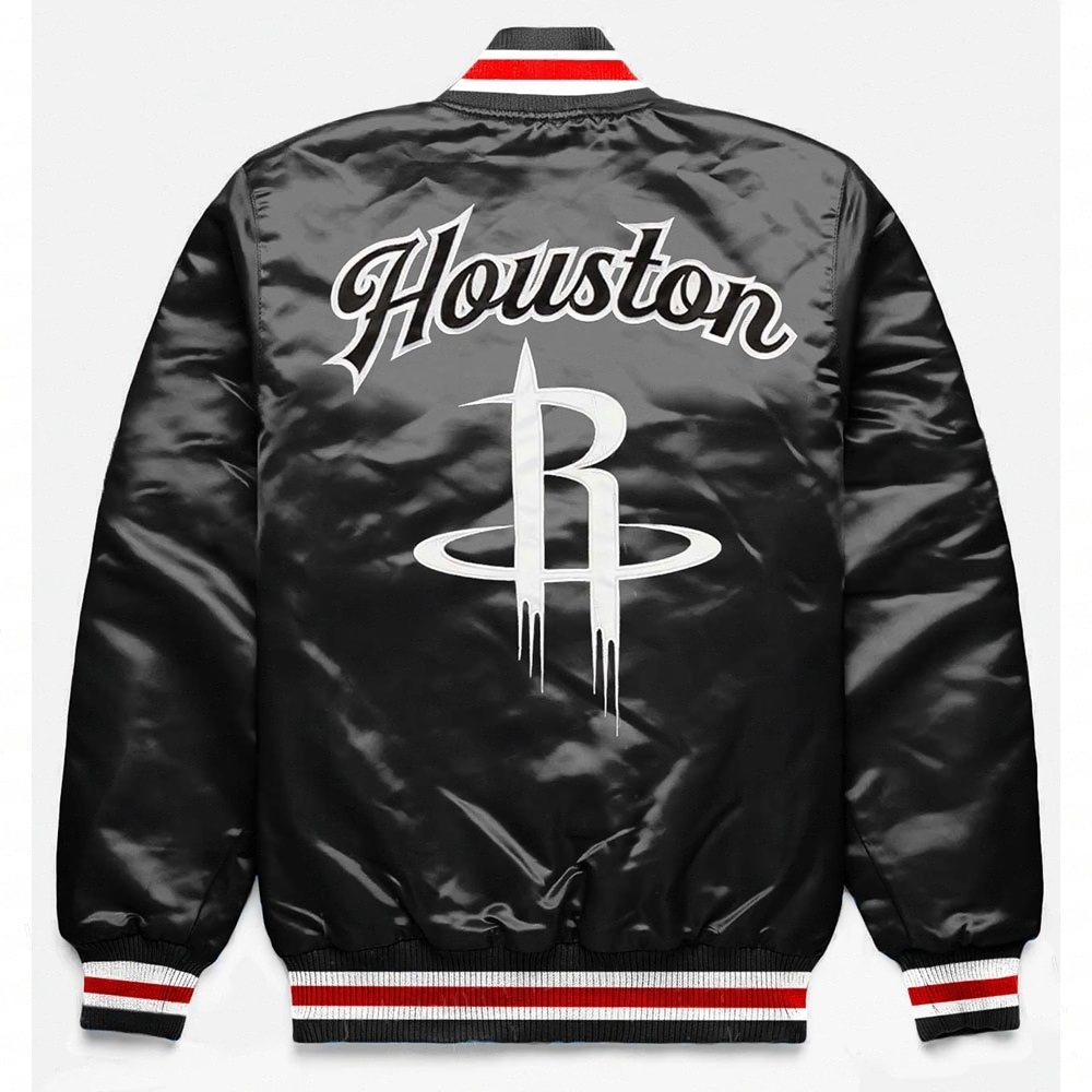 Houston Rockets Exclusive Black Satin Jacket