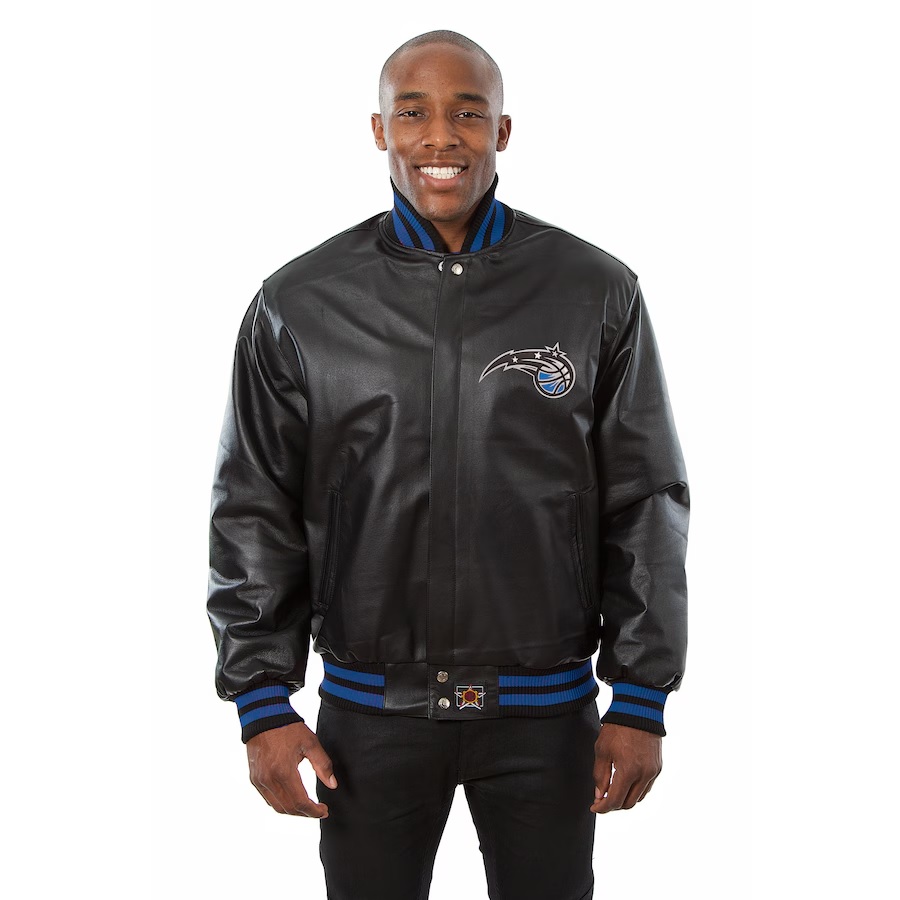 Men's JH Design Black Orlando Magic Domestic Team Color Leather Jacket